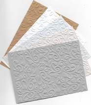 Embossed Card. A6. Flourishes. Choice of Colour - $0.37+