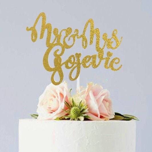 Mr &amp; Mrs Any Name Cake Topper | Wedding Cake Topper | ANY Name Cake Topp... - $7.00
