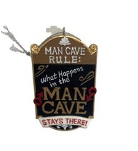 Kurt Adler Ornament Man Cave Rules What Happens in the Cave Stays in the Cave - £6.32 GBP