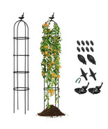 2-Pack Garden Obelisk Trellis for Climbing Plants-Black - Color: Black - $2,067.15 MXN