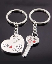 I Love You Keyring / Keychain -  2 Piece Keyring Key And Heart - His And... - £6.82 GBP