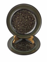 2 Vintage Franciscan Earthenware Madeira Brown Green Glaze 8.5&quot; Salad Pl... - $10.29