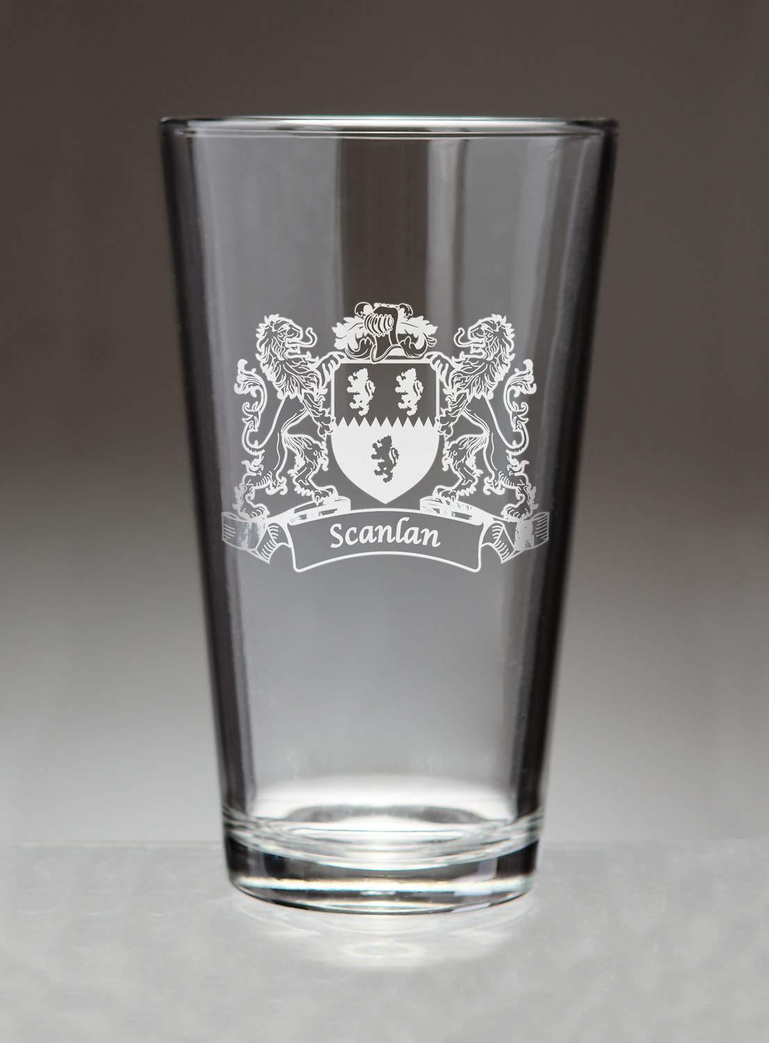 Scanlan Irish Coat of Arms Pint Glasses (Sand Etched)