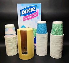 Vintage Dixie Bathroom Cup Dispenser Wall Mount 1970s with 150+ 3oz Cups - $748.82 MXN