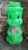 Vintage A.J. Renzi Green Piggy Bank Plastic Blow Mold Pig Bank 1964 Unop... - $35.00
