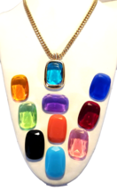 Joan Rivers Pendant Necklace 10 Interchangeable Rhinestones 19 Inches Go... - $135.60 CAD