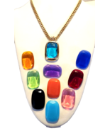 Joan Rivers Pendant Necklace 10 Interchangeable Rhinestones 19 Inches Go... - €86,83 EUR