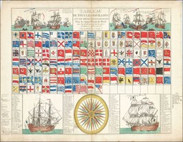 12948.Decoration Poster.Wall art.Home vintage design.1781 Sail ships flags - £13.45 GBP+