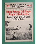 BASEBALL SCOOPS 454 Oct 5, 1952 Umps Wrong Call Helps Dodgers Beat Yanks... - £6.89 GBP