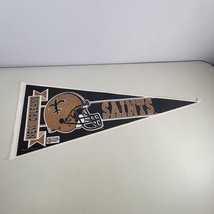 New Orleans Saints Pennant Vintage 3 Bar Facemask Helmet 12&quot; X 30&quot; Vintage - $12.00