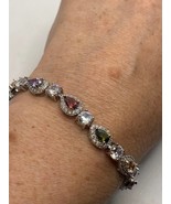 5.10Ct Pear Cut Simulated Multi Stone Diamond Bracelet 925 Silver Gold P... - €189,84 EUR