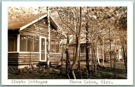 RPPC Siesta Cottages Three Lakes Wisconsin WI 1949 Postcard J2 - £10.55 GBP