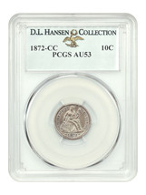 1872-CC 10C Pcgs AU53 Ex: D.L. Hansen - £26,717.47 GBP
