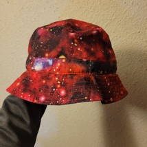 KB Ethos Bucket Hat Cosmic Red/Blue Galaxy Stars One Size Fits Most - $12.60