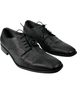 Calvin Klein Gordan Mens Black Synthetic Weave Texture Oxford Dress Shoe... - $50.94 CAD