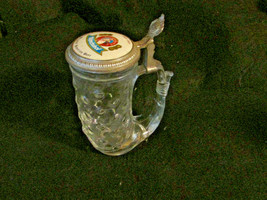  Monchshof Original Bavarian Beer Mug Seit 1349 Hinged Lid Clear Glass Clean - £15.03 GBP