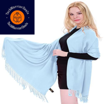 CJ Apparel Baby Blue Solid Color Design Shawl Scarf One Size, A1002  - £21.21 GBP