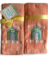 Nantucket Fingertip Towels No Shoes Required Set of 2 Embroidered Beach ... - $31.33