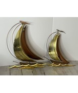 Vintage 3D Copper Brass Sail Boat Wall Hanging Coastal Décor Jere Style ... - $458.60 MXN