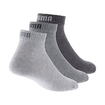 Puma Quarter Sock (3 Pairs), Grey Mix - UK 9-11  - $26.00