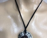 Wooden Cultural Round Womens Pendant String Tie Necklace - $11.45