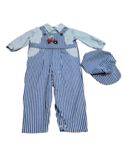 Vintage Bryan 18 Months  Unisex Conductor Train Engineer Romper and Hat ... - $34.99