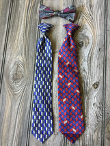 Lof of 3 Boy&#39;s Clip On Neckties (14&quot;) and Ormond N.Y.C. Bow tie clip on - £9.63 GBP