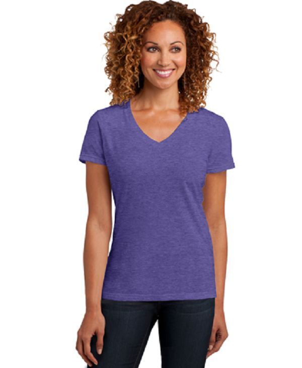 New DistRict Made  S/S Tri Blend V Neck Tee Top 4X  Heth Purple MSRP $20.00 - $4.46