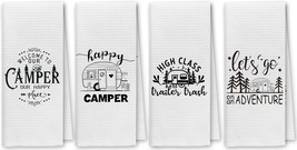 Happy Camper Funny Camping Kitchen Towels Dish Towels Dishcloth, Campers... - $39.99