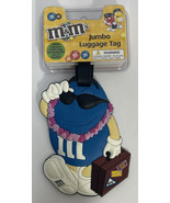 M&amp;M&#39;s Jumbo Luggage Tag - Blue M&amp;M Wearing a Lei and Carrying a Suitcase... - £15.29 GBP