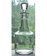 Glass Decanter w Etched Grape Clusters - $8.50