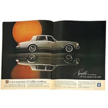 Vtg 1976 Cadillac Seville Magazine Print Ad At Home Anywhere In The World 11x16 - £5.20 GBP