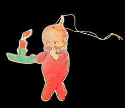 Vintage 1983 Merrimack Kewpie Christmas Holiday Ornament Die Cut Cardboard - $13.57