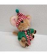 Vintage 1981 Dakin Priscilla Hillman Merry Mouse Plush Green Coat Christmas - $26.93 CAD