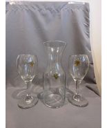 Wine Set for Two, 1 Carafe &amp; 2 Wine Glasses Wedding Gift Glasses Carafe-... - $15.84