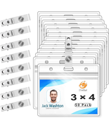 Clear Plastic Name Tag Holder and Metal Badge Clips with Vinyl Straps Wa... - $448.35 MXN