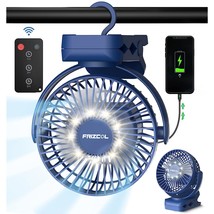 Portable Clip On Fan 65 Working Hours, Camping Fan With Led Lights &amp; Hook, 12000 - £36.44 GBP