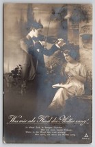 RPPC Romance Man With Violin Lovely Lady RPPC Musician Postcard X25 - £10.35 GBP