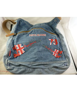 Vintage Pepe Jeans Shoulder Bag Purse #73 aprox 13-14&quot; zippers &amp; Snaps - $46.16 CAD