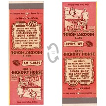 Vintage Matchbook Cover Dry&#39;s HIckory House Restaurant Wichita Kansas AAA 1950s - £7.11 GBP