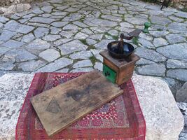 Antique wooden XIX century coffee grinder, primitive Ottoman coffee grinder - $210.00