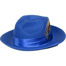 Men's Summer Spring Braid Straw style Hat by BRUNO CAPELO JULIAN JU922 Royal image 2