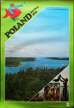 Original Poster Poland Polska Masurian Lake District Sailboats Forest Nature Sky - £26.40 GBP