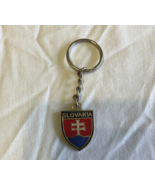 Slovakia flag metal key ring chain travel souvenir - $27.15 CAD