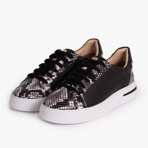 The Burano Black & White Leather Women Sneaker image 2