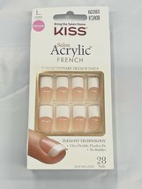 Kiss New York Salon Acrylic French Long Length KSA08 28 Nails Never Chip - £6.01 GBP