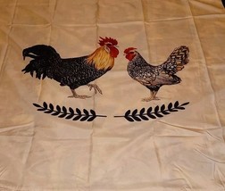 New Rod Pocket Curtain Valance 52x36&quot; County Kitchen ROOSTER &amp; CHICKEN r... - $15.00
