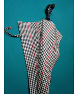 Aramis Houndstooth Pattern Large Umbrella w/Bloodhound Dog Head WOOD Handle - $111.24 CAD