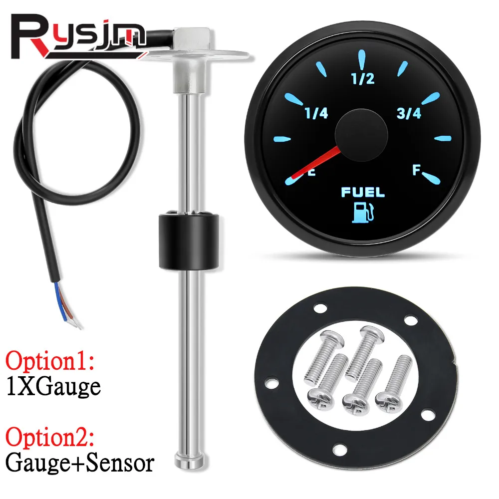 52mm Fuel Level Gauge 0-190Ω 7 colors LED Backlight Fuel Gauge For 100~500mm - £17.07 GBP+