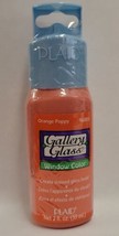 Vtg NIP Plaid Gallery Glass Window Color 2oz Orange Poppy 16005 - £15.82 GBP